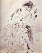 Jules Pascin Woman and lass oil painting